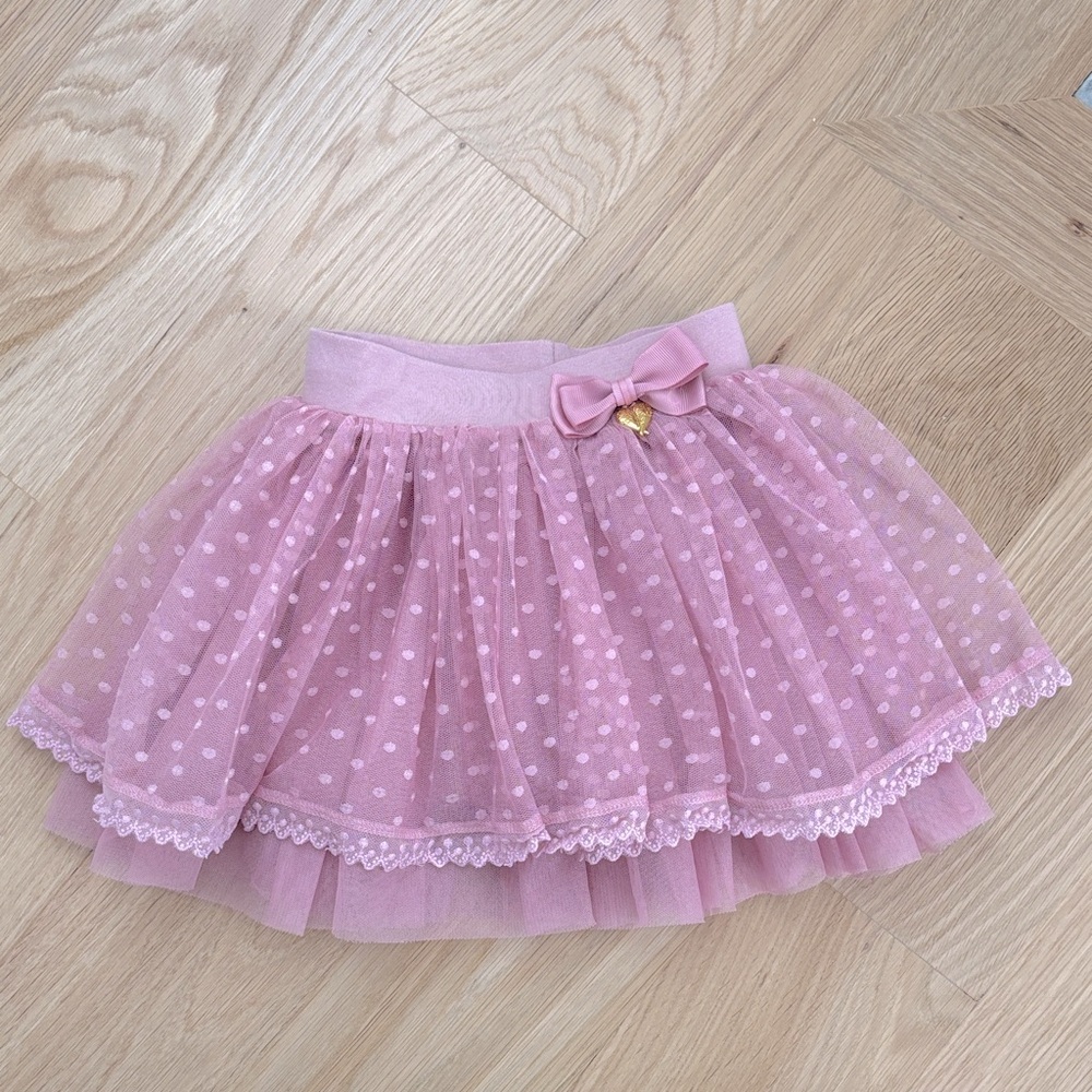 Angel’s Face Pink Dotted Tulle Skirt for Little Girls